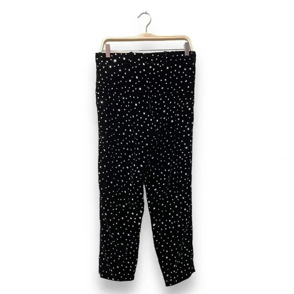 ROSEANNA Janet Polka Dot Velvet Crop Silver Glitter Dot Pants In Noir Black - Picture 6 of 11
